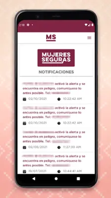 Mujeres Seguras android App screenshot 1